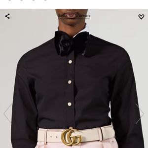Authentic Gucci GG Wide Leather Belt Size 80